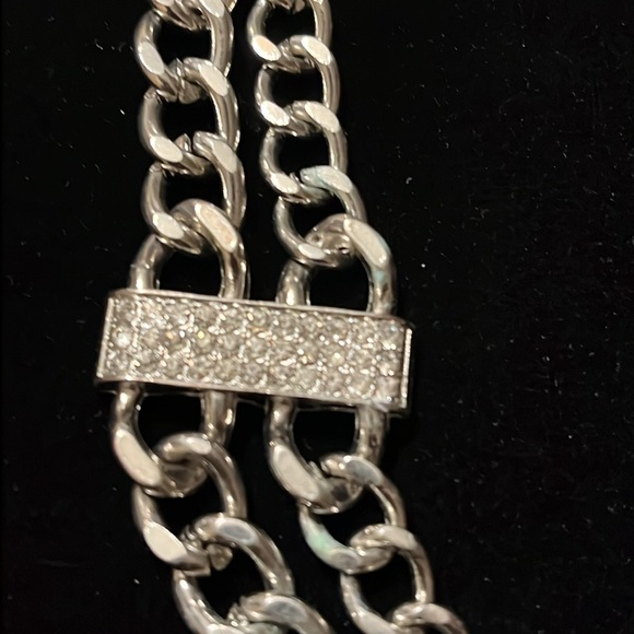 Silver Zirconia 2 Strand Necklace - Picture 3 of 17